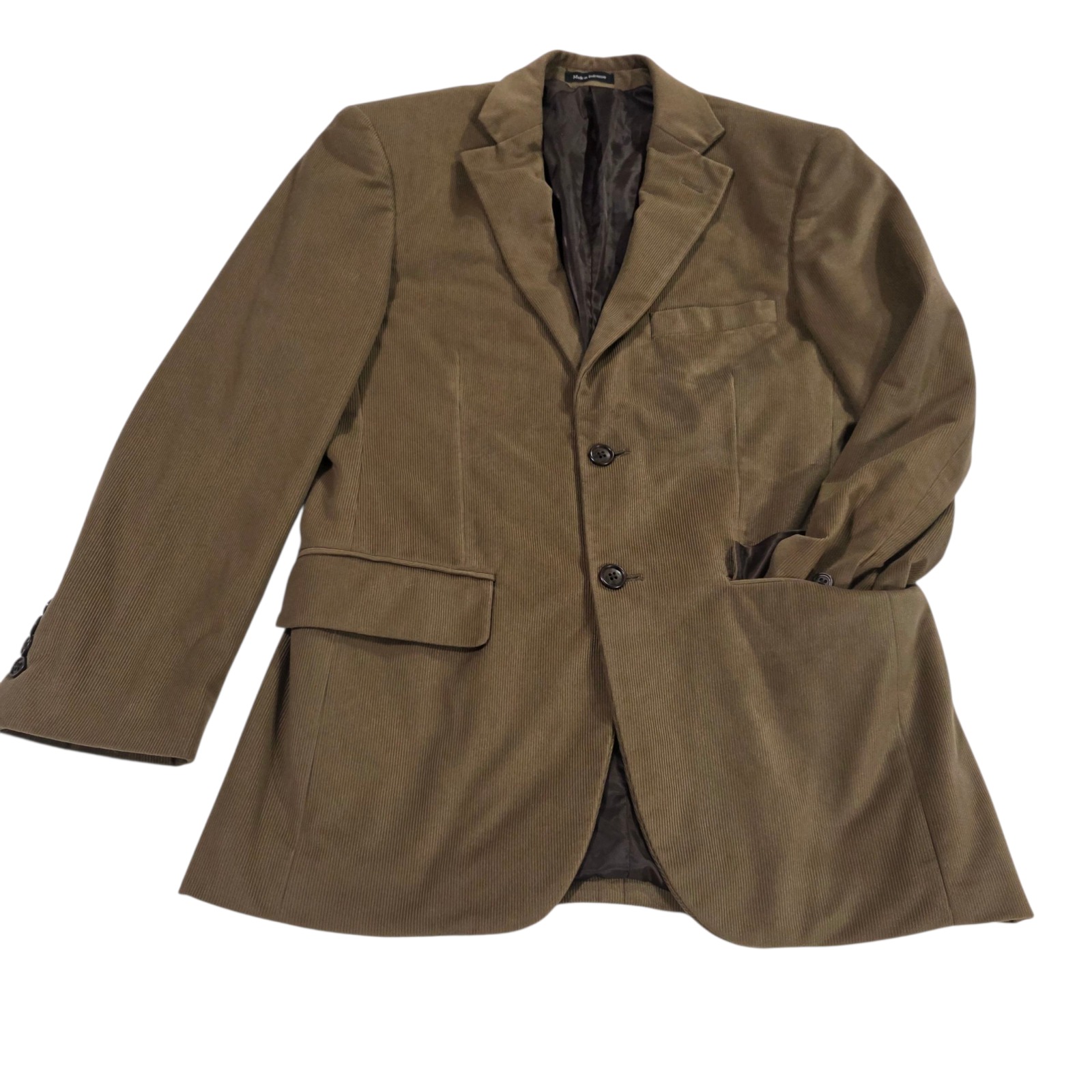 Pronto Uomo Blazer Jacket Mens Brown 36 Short Corduroy Polyester Lined Pocket